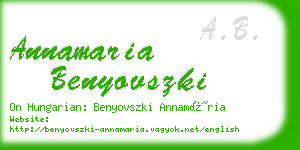 annamaria benyovszki business card